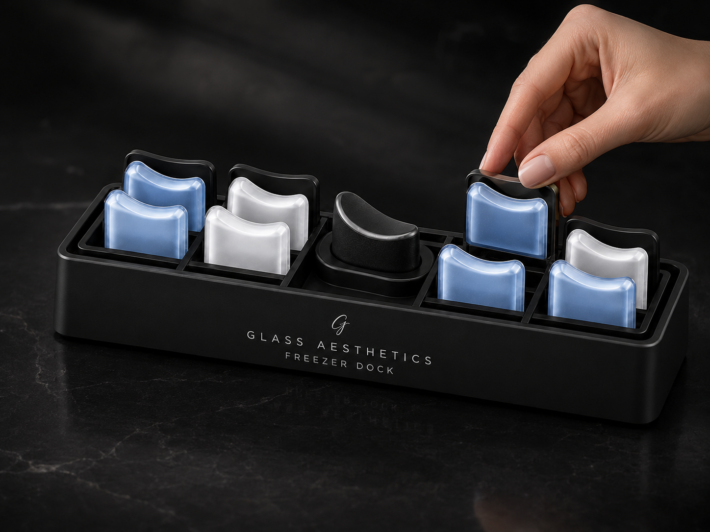 GLASS Aesthetics Freezer Dock with frozen pods